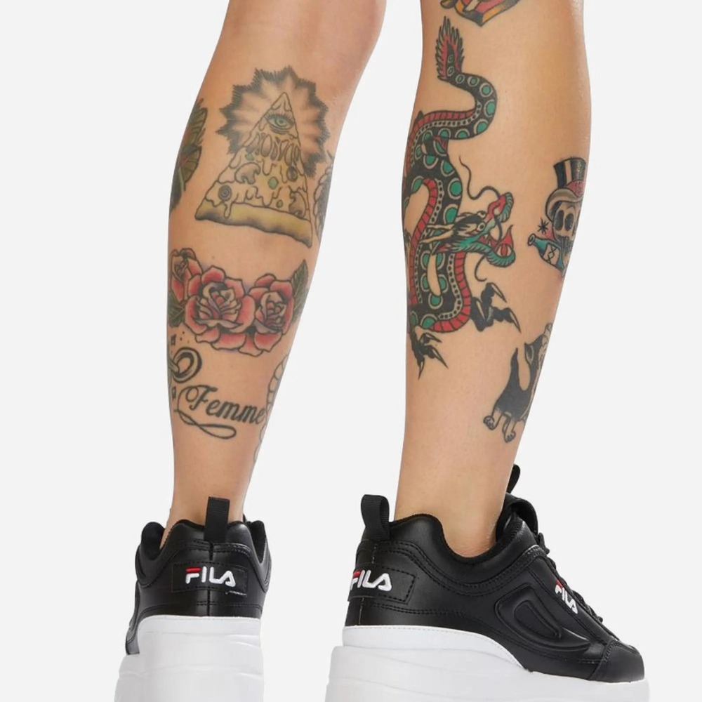 FILA Disruptor II Premium Platform Sneakers Black White sz 6.5 Chunky Shoes NEW - Picture 15 of 16